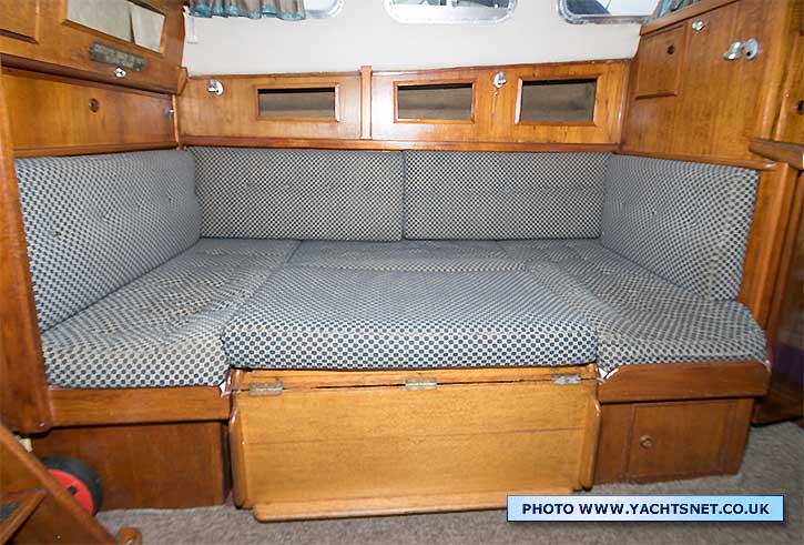 Double berth with saloon table lowered